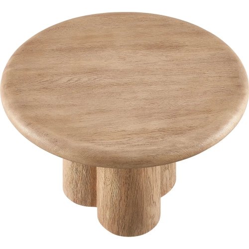 Tori 31" Round Indoor Outdoor Coffee Table in Oak Brown Look Concrete
