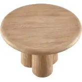 Tori 31" Round Indoor Outdoor Coffee Table in Oak Brown Look Concrete