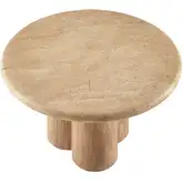 Tori 31" Round Indoor Outdoor Coffee Table in Gray Wood Look Concrete