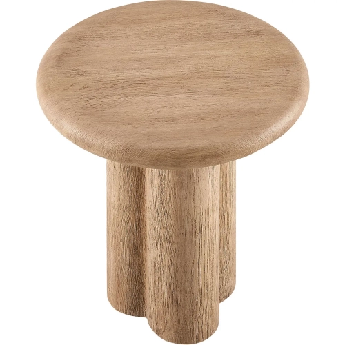 Tori 20" Round Indoor Outdoor Side Table in Oak Brown Look Concrete