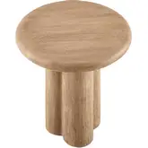 Tori 20" Round Indoor Outdoor Side Table in Oak Brown Look Concrete
