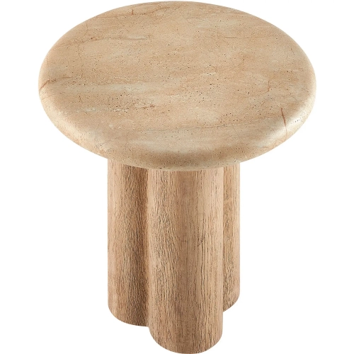 Tori 20" Round Indoor Outdoor Side Table in Gray Wood Look Concrete