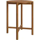 Eleni Outdoor 35" Round Bar Dining Table in Natural Teak Wood