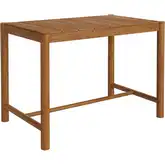 Eleni 56" Outdoor Bar Dining Table in Natural Teak Wood