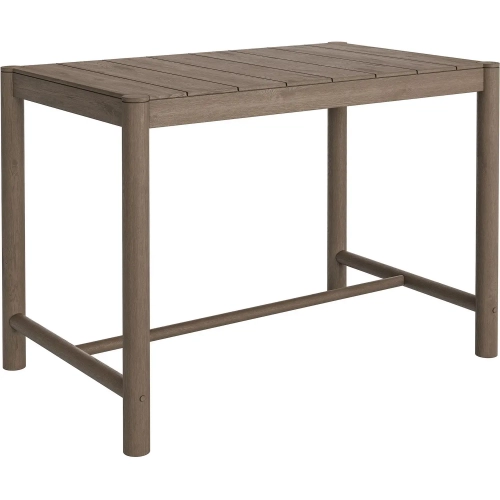 Eleni 56" Outdoor Bar Dining Table in Weathered Gray Teak