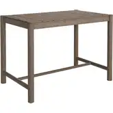 Eleni 56" Outdoor Bar Dining Table in Weathered Gray Teak