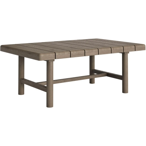 Eleni 41" Outdoor Coffee Table in Weathered Gray Teak Wood