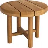 Eleni 20" Round Outdoor Side Table in Natural Teak Wood