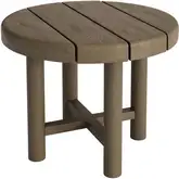 Eleni 20" Round Outdoor Side Table in Weathered Gray Teak Wood