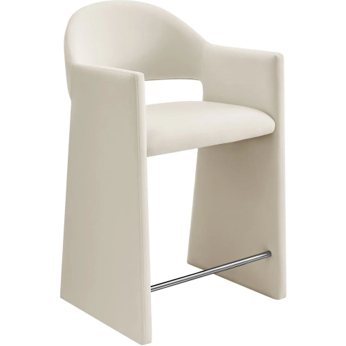 Talia 37" Counter Stool in Alabaster Off White Performance Velvet