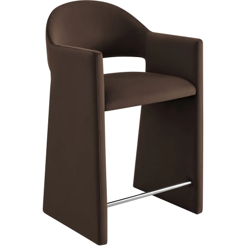 Talia 37" Counter Stool in Chocolate Brown Performance Velvet