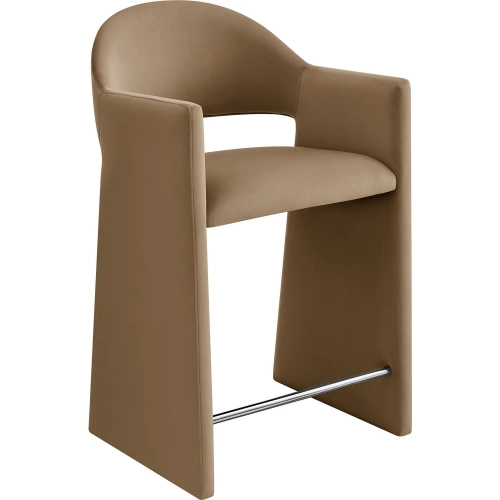 Talia 37" Counter Stool in Taupe Gray Performance Velvet