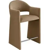 Talia 37" Counter Stool in Taupe Gray Performance Velvet