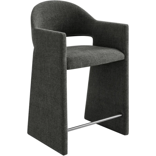 Talia 37" Counter Stool in Charcoal Gray Fabric