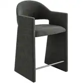 Talia 37" Counter Stool in Charcoal Gray Fabric