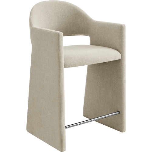 Talia 37" Counter Stool in Linen Gray Fabric