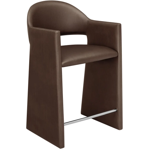 Talia 37" Counter Stool in Espresso Brown Vegan Leather