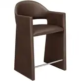 Talia 37" Counter Stool in Espresso Brown Vegan Leather