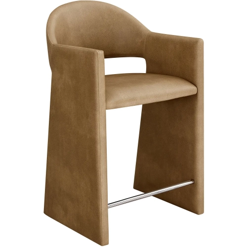 Talia 37" Counter Stool in Toast Brown Vegan Leather