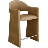 Talia 37" Counter Stool in Toast Brown Vegan Leather