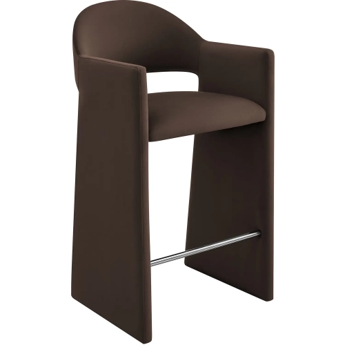 Talia 41" Bar Stool in Chocolate Brown Performance Velvet