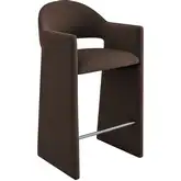 Talia 41" Bar Stool in Chocolate Brown Performance Velvet