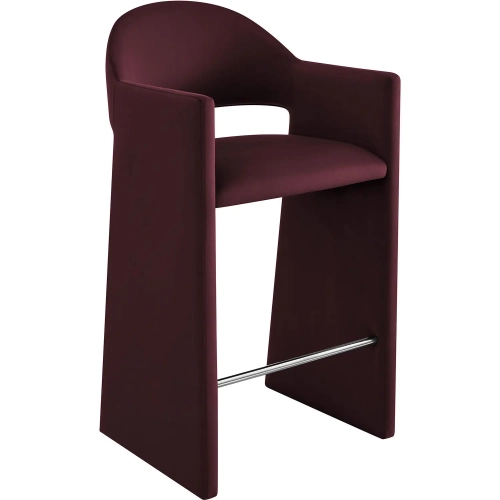 Talia 41" Bar Stool in Mulberry Purple Performance Velvet