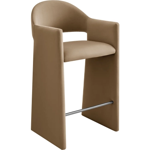 Talia 41" Bar Stool in Taupe Gray Performance Velvet