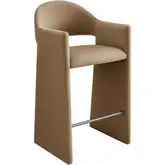 Talia 41" Bar Stool in Taupe Gray Performance Velvet
