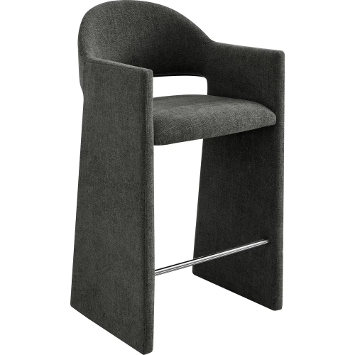 Talia 41" Bar Stool in Charcoal Gray Fabric