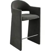 Talia 41" Bar Stool in Charcoal Gray Fabric