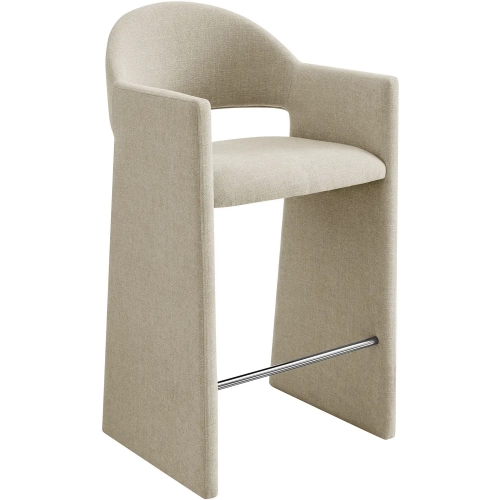 Talia 41" Bar Stool in Linen Gray Fabric