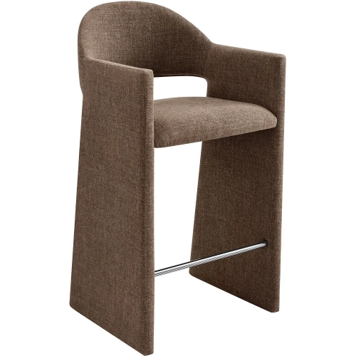 Talia 41" Bar Stool in Mocha Brown Fabric