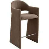 Talia 41" Bar Stool in Mocha Brown Fabric