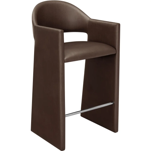 Talia 41" Bar Stool in Espresso Brown Vegan Leather
