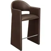 Talia 41" Bar Stool in Espresso Brown Vegan Leather