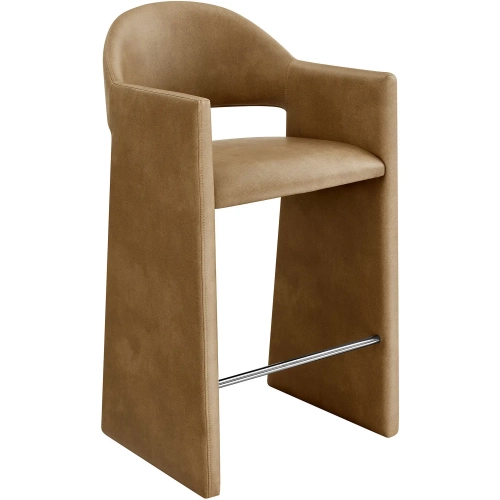 Talia 41" Bar Stool in Toast Brown Vegan Leather