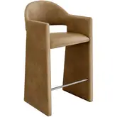 Talia 41" Bar Stool in Toast Brown Vegan Leather