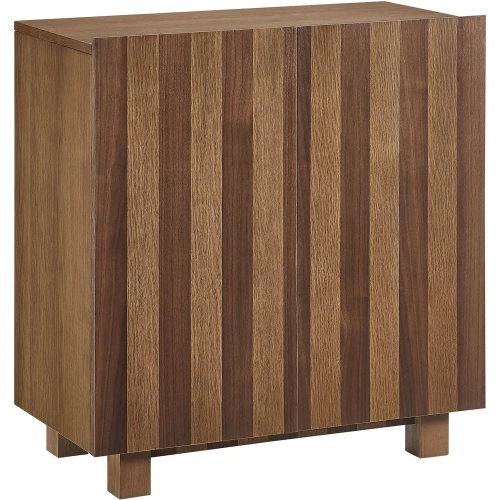 Kline 2 Door Accent Cabinet in Oak Walnut Stripe Wood Veneer