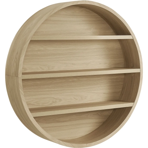 Romy 47" Round Wall Shelf in Natural Wood
