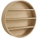 Romy 47" Round Wall Shelf in Natural Wood