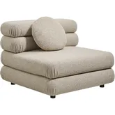 Jubilee Modular Sectional Sofa Unit Armless Chair in Linen Brown Fabric