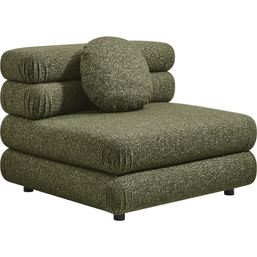 Jubilee Modular Sectional Sofa Unit Armless Chair in Olive Green Fabric