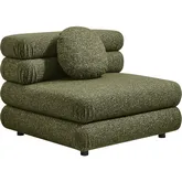 Jubilee Modular Sectional Sofa Unit Armless Chair in Olive Green Fabric
