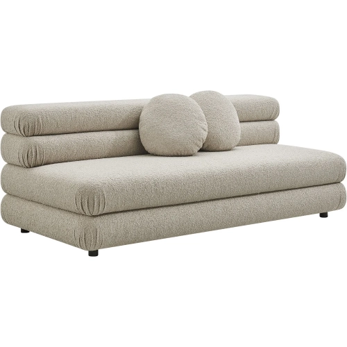 Jubilee Modular Sectional Sofa Unit Armless Loveseat in Linen Brown Fabric