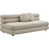 Jubilee Modular Sectional Sofa Unit Armless Loveseat in Linen Brown Fabric