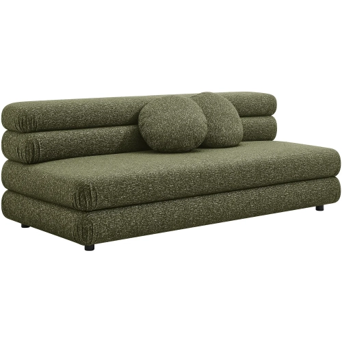Jubilee Modular Sectional Sofa Unit Armless Loveseat in Olive Green Fabric