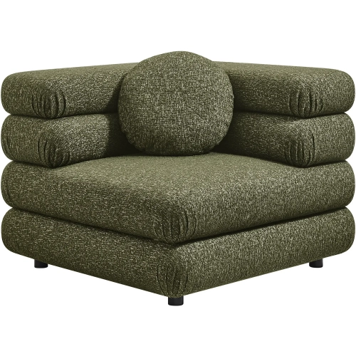 Jubilee Modular Sectional Sofa Unit Corner Chair in Olive Green Fabric