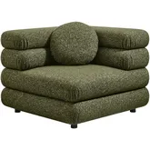 Jubilee Modular Sectional Sofa Unit Corner Chair in Olive Green Fabric