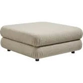 Jubilee Ottoman in Linen Brown Fabric